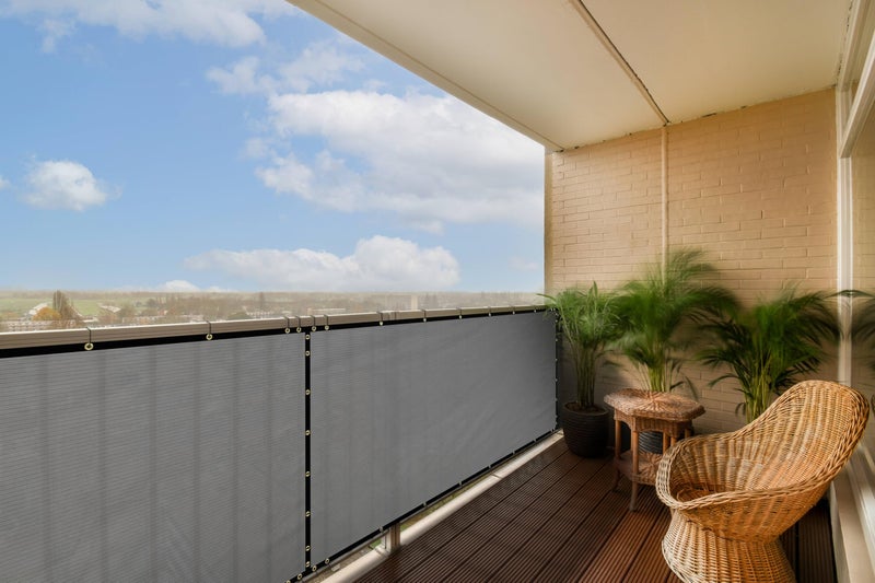 ColourTree شاشة خصوصية بالكون رمادية 3' x 10' من ColourTree - سياج شرفة شقة - قماش حاجب للرياح - درجة تجارية 170 GSM - ضمان 3 سنوات - نصنع أحجام مخصصة - Image 1